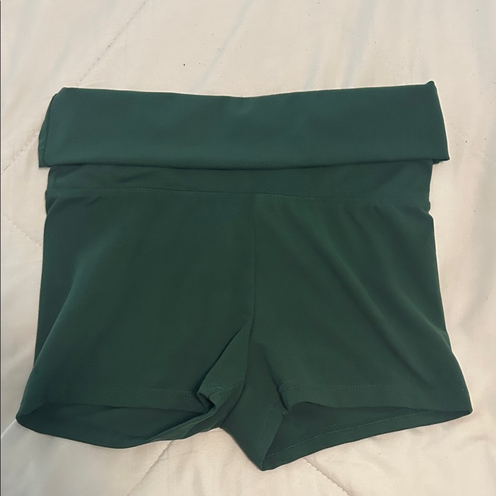 No Boundaries Dark Green Athletic Shorts